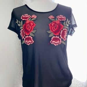 Sheer Embroidered Top